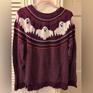 ModCloth Halloween Ghost Sweater Plus Size Oversized Purple Halloween 1x